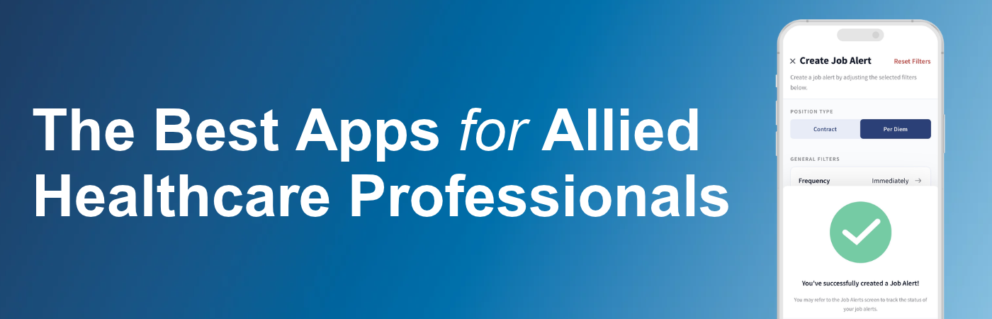Banner image showing the Go HWS Mobile App job alert function with the text, 'The Best Apps for Allied Healthcare Professionals' and a 'Read Now' button