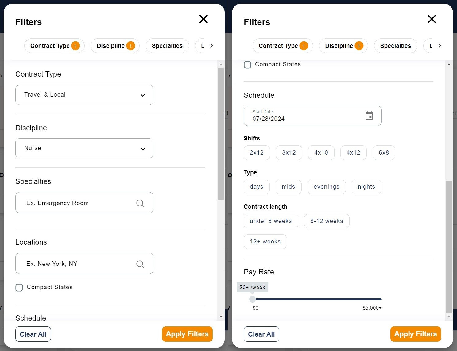 Customize your job search by location, pay, and more