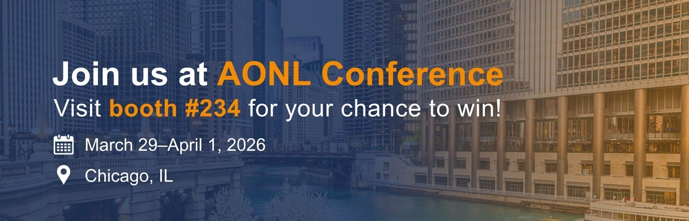 Banner image of Chicago with the text, 'Join us at AONL Conference, Visit booth #234 for your chance to win!'