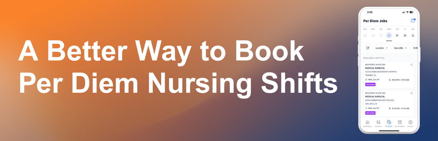 Banner image showing a screenshot of the Go HWS Mobile App from HealthTrust with the text, 'A Better Way to Book Per Diem Nursing Shifts' Banner image showing a screenshot of the Go HWS Mobile App from HealthTrust with the text, 'A Better Way to Book Per Diem Nursing Shifts'