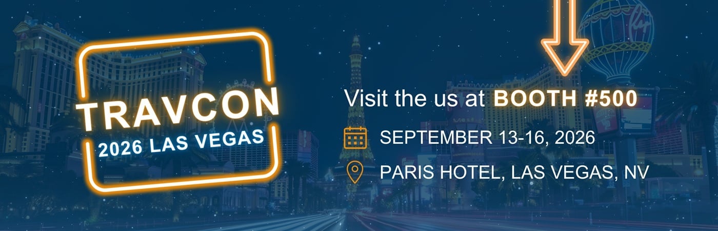 Banner image showing information on where to find HealthTrust Workforce Solutions at the TravCon 2026 conference at Paris Las Vegas on September 13-16, 2026